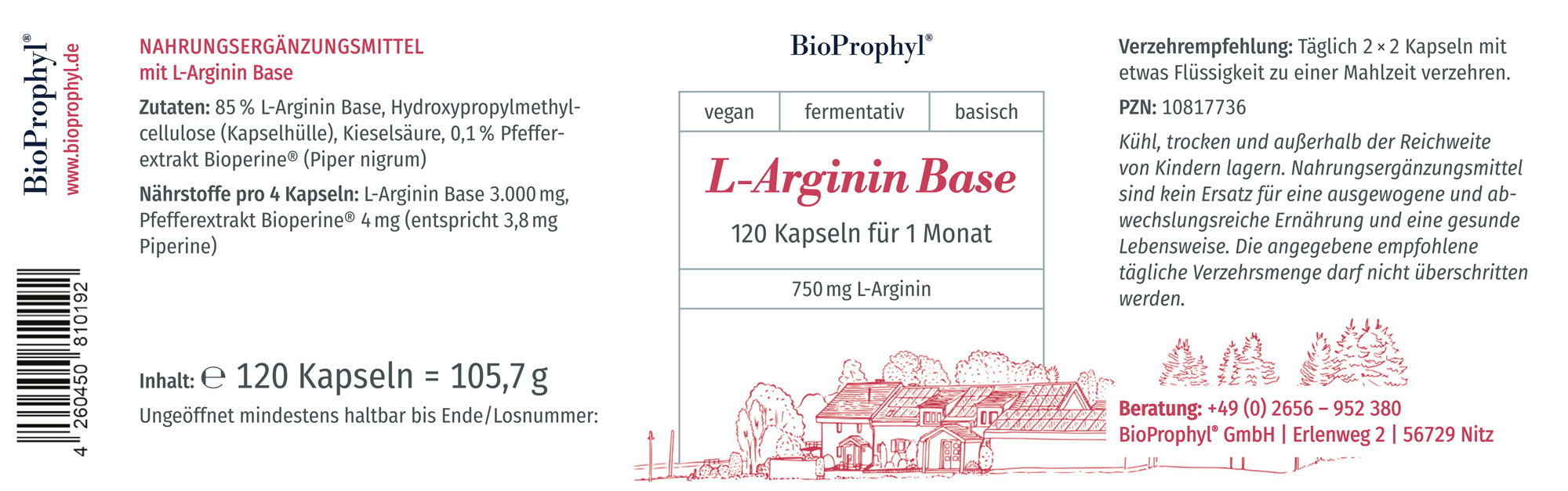 Produktetikett von L-Arginin Base