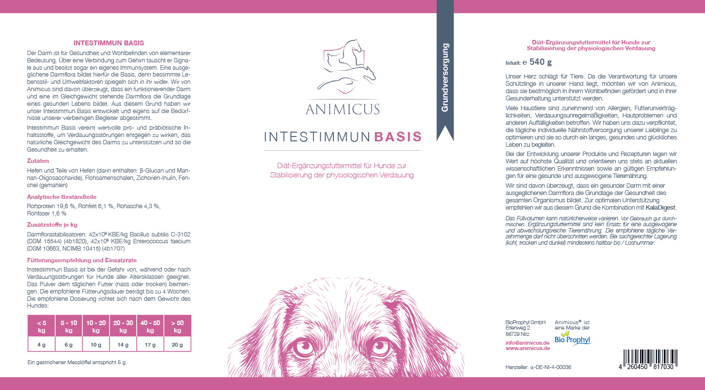 Produktetikett von Animicus Intestimmun