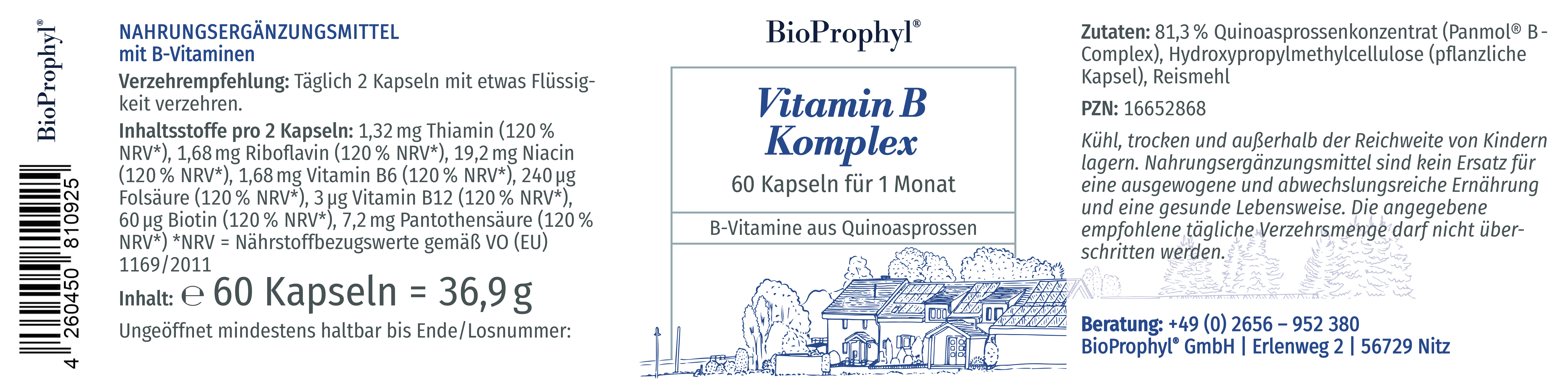 Produktetikett von Vitamin B Komplex