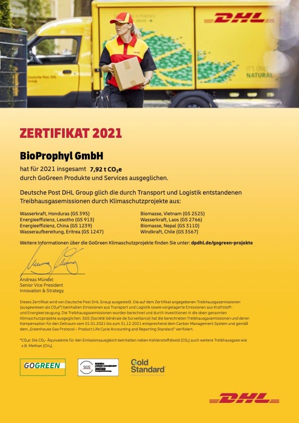 DHL Zertifikat 2021