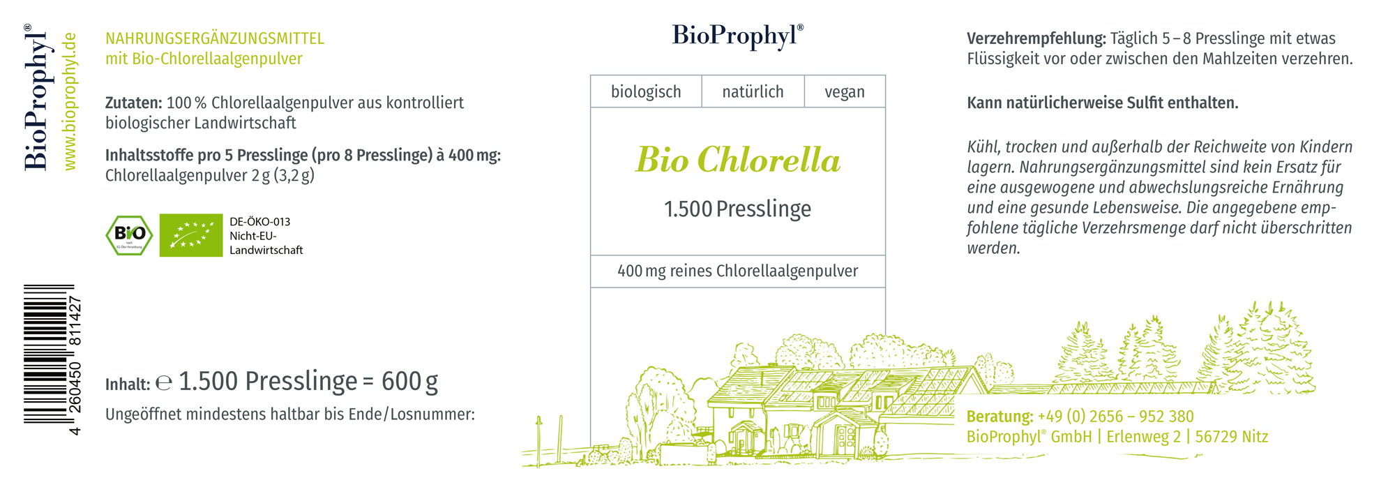 Produktetikett von BIO Chlorella