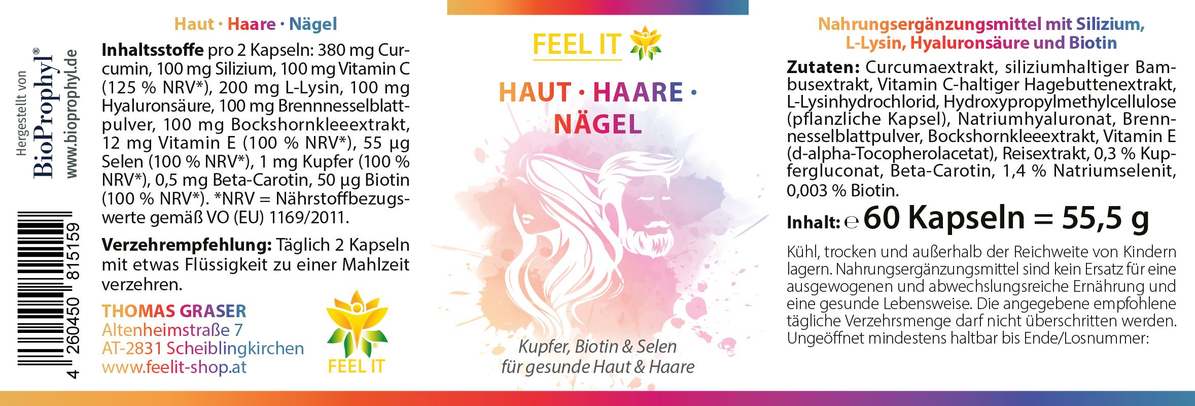Feel It Haut Haare Nägel Etikett